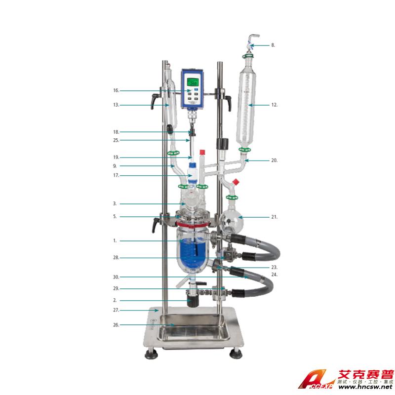 JULABO優萊博 1000ml 桌上式玻璃夾套反應釜，JRS-1500-04