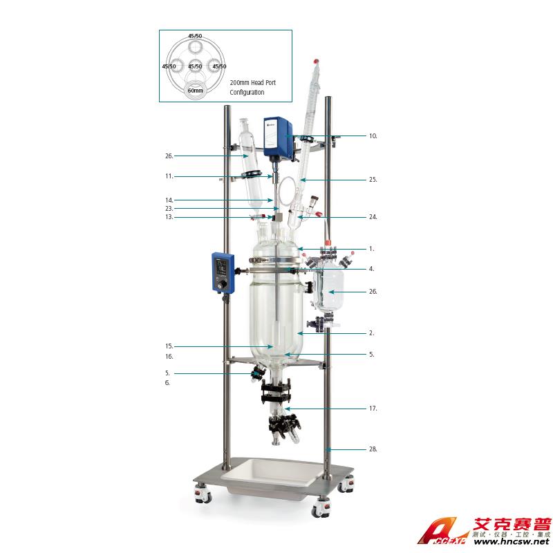 JULABO優萊博 100L玻璃夾套反應釜，JRS-1503-06