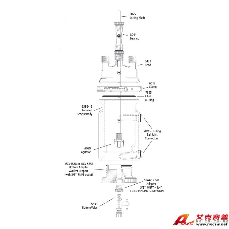 JULABO優(yōu)萊博 3000ml 夾套壓力過(guò)濾釜，CRS6386-124